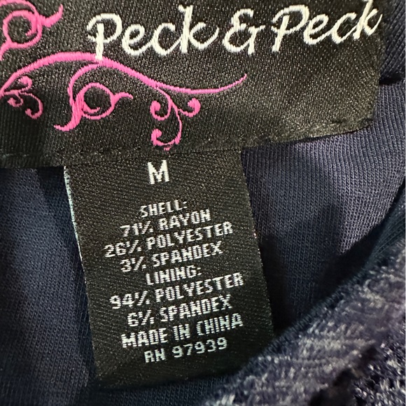 Peck & Peck Laser Cut Sleeveless Top Size Medium Blue Lined - Picture 7 of 9